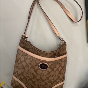 Coach Tan and Brown Crossbody Bag